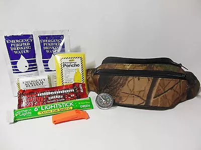 1 DAY EMERGENCY SURVIVAL KIT EDC CAMPING HIKING HUNTING FISHING With CAMO Fanny • $18.99