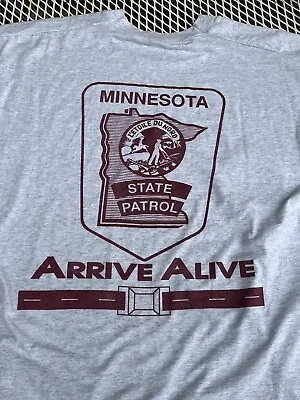 Vintage Minnesota State Patrol Seat Belt Fruit Of The Loom USA T Shirt XL Used • $0.99