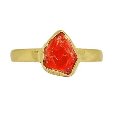 18K Gold Vermeil Natural Mexican Opal Rough Ring Jewelry S.8 CR29648 • $12.99