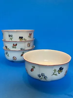 Set Of 4 Villeroy & Boch Petit Fleur Porcelain 4 5/8  Berry/Soup/Dessert Bowls • $45.99