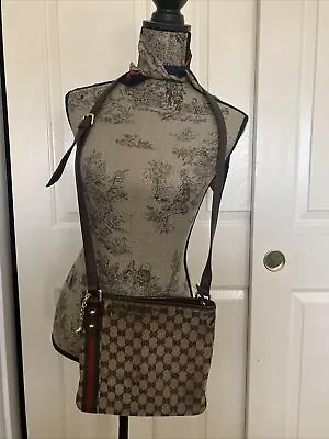 Authentic Gucci Vintage GG Crossbody Bag Sherry Line Brown Canvas • $199