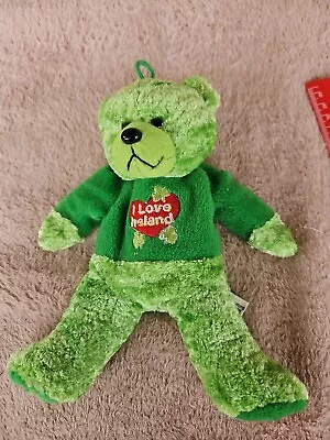 John Hinde Group Green Bean Filled Teddy Bear I Love Ireland • $20