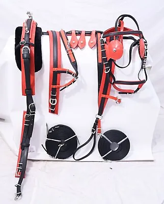 Biothane Horse Driving Harness Black Red Combination Full Cob And Pony Sizes • £210