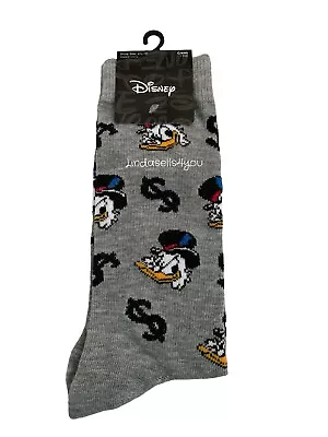 Disney Scrooge McDuck MONEY ON MY MIND $ Funny Novelty Mens Soft Crew Socks New • $7.85