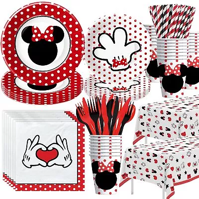 Minnie Birthday Party Supplies - Minnie Theme Mouse Party Decorations Tablewa... • $37.89