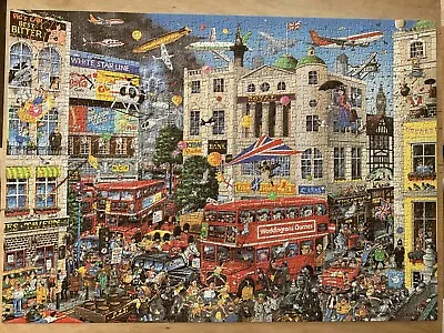 WADDINGTONS De Luxe Puzzle 1000 Pieces Jigsaw Michael Mike Jupp “I Love London” • £3.50