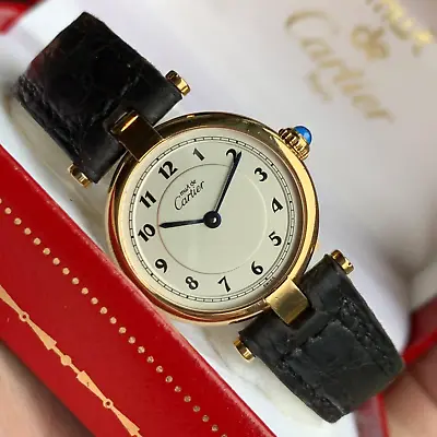 Must De Cartier Vendome Ladies Argent .925 Wristwatch - Excellent Box & Papers • $1499