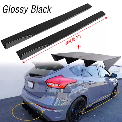 Rear Diffuser 4Fins Bumper Lip Splitter /Side Skirt For Ford Focus ST RS Fiesta • $155.99