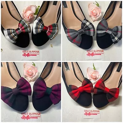 £4.25 • Buy Royal Stewart Tartan Bow Shoes Clip Brooch Burns Night Wedding Dress Scottish 
