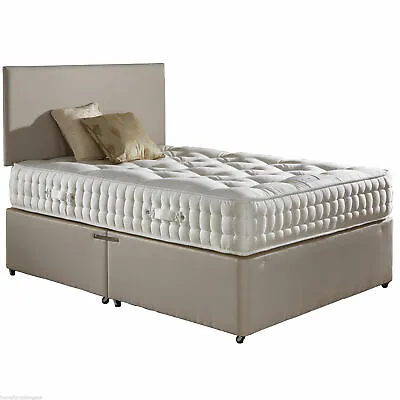 NEW Natural Touch 1500 Pocket Sprung Divan With Mattress + Beige + Same Day Deli • £309.99