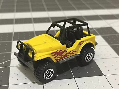 1983 Matchbox Jeep 4X4 Off-Road CJ-7 Yellow W/Red Flames - Mint From 5-Pack • $4.25