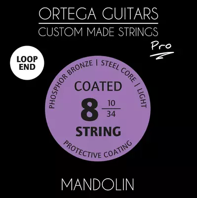 Ortega Guitars Custom Made Strings 8-String Mandolin Strings - Loop End (MAP-8) • $9.95