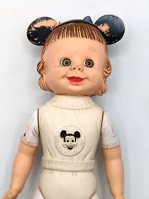 Vintage MICKEY MOUSE CLUB DOLL Girl Walt Disney Mouseketeer Rubber 1950's • $36.95