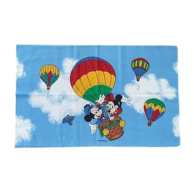 Vintage Walt Disney Co. Minnie And Mickey Mouse Hot Air Balloon Pillowcase • $13.88