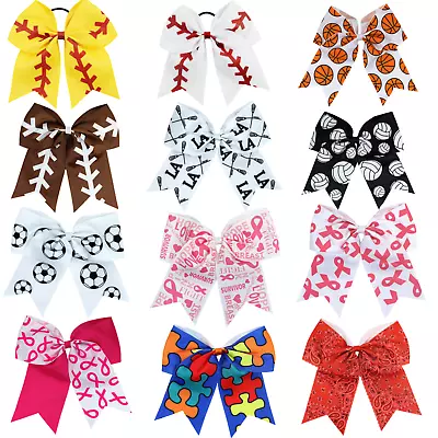 USA Sports JUMBO 7  Cheer Bow Ponytail Holder Teen Big Girls Large Hair Bow • $3