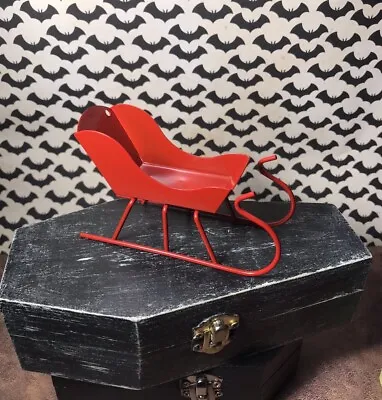 Miniature Dollhouse 1:12 Red Sleigh Sled Christmas Winter Brand New L@@k • $8.99