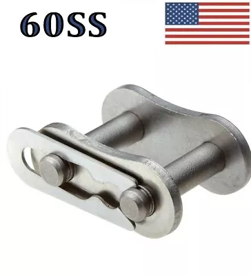 #60 SS Stainless Steel Roller Chain Connecting / Master Links (Quantity Of 4) • $8.79