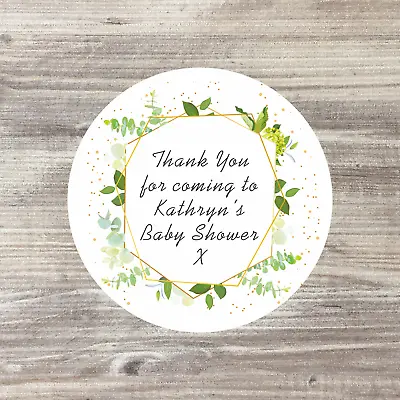48 X Baby Shower Stickers Personalised Wedding Stickers Birthday  ANY TEXT • £3.50