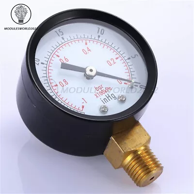 Digital Mini Dial Manometer 0~-30inHg 0~-1bar Air Vacuum Pressure Gauge Meter • $4.99