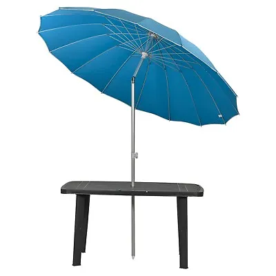 2.4m Round Outdoor Tilt Patio Garden Sun Shade Parasol Umbrella Canopy UPF 50+ • £39.99