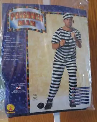 NEW Rubies PRISONER Man COSTUME Jail Convict Adult One Size Striped Bad Guy • $16.09