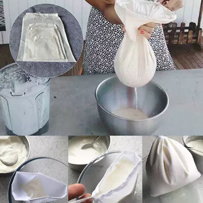 £4.50 • Buy Milk Nut Coffee Food Bag Reusable Strainer Fine Mesh Filter Nylon Cheese Cloth