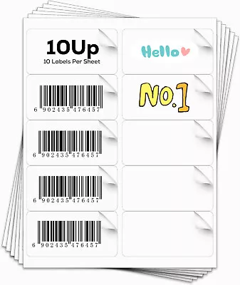4x2 Blank Address Shipping Labels Mailing Sticker 10 UP For Laser Inkjet Printer • $6.99