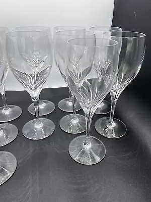 Vintage Nachtmann Crystal Fleurie Set Of 11 Red Wine Glasses West Germany 8 Oz • $150