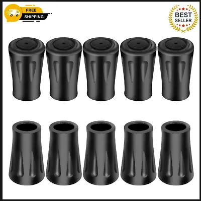 10Pcs Walking Stick Rubber Tips Replacement Rubber Pole Ends Trekking New UK • £6.95