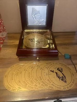 Mr. Christmas Gold Label Inspirational Symphonium Wood Music Box 10 Hymns Discs • $69.99