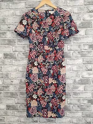 Monsoon Dress Size 8 Floral Tapestry Textured • £19.99