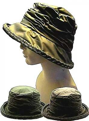 £13.99 • Buy Wax Bush Hat Bucket Waterproof Shower Proof Rain Khaki Country Ladies Women's