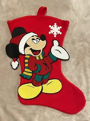 Mickey Mouse Felt Disney Christmas Stocking 3D Holiday Snowflake Cute • $22