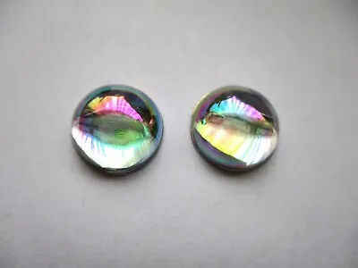 Ab Rainbow Round Resin Stud Earrings 12mm • £3.59