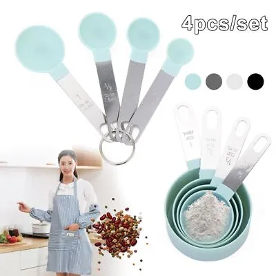 Stainless Steel Measuring Cups Spoon With Scale Baking Flour Scoop Cooking Tool • £4.35