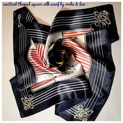 Trendy Nautical-Style Square  Scarf W/ Free Earrings  & Gift Wrap Options • £7.99