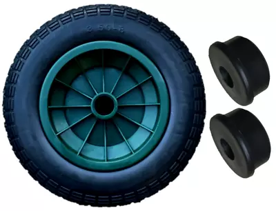 3.50-8 Green 14  Puncture Proof Launching Trolley Wheel Solid Tyre 1  Bore • £15.95