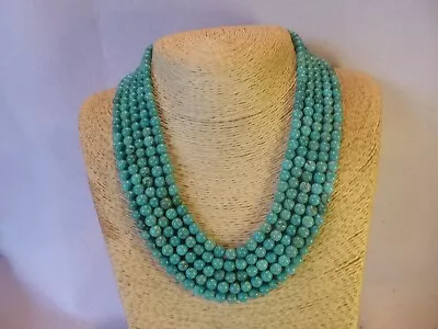 Gorgeous Five Strand Layered Turquoise Native American Southwestern Necklace • £120.64