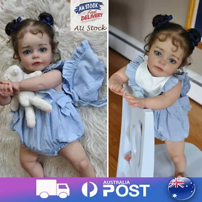 60cm Real Lifelike Girl Doll Reborn Baby Vinyl Suesue Toddler Handmade Kids Gift • $120.68