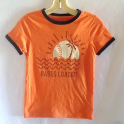 Gymboree 2019 Boys Orange Baseball Tee Size:  5/6 Small NWT • $8