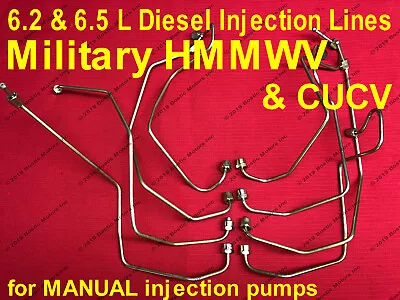 MILITARY HMMWV 6.2 & 6.5 L Diesel Fuel Injection Lines DB Manual Pump M998 CUCV • $299.98