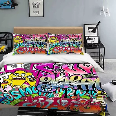 3D Color Alphabet Graffiti Duvet Cover Sets Bedding Sets Pillowcases • $39.99