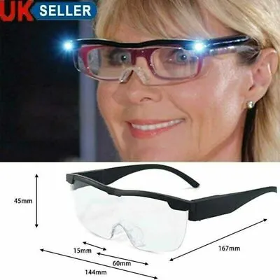 £6.66 • Buy Hands Free Magnifying Glasses Magnifier 180% With LED For Reading Sewing Adults