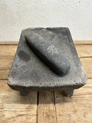 Antique Metate #1-Grinder-Rustic-Complete-Old Mexican--Primitive-10x14x9 • $249.97