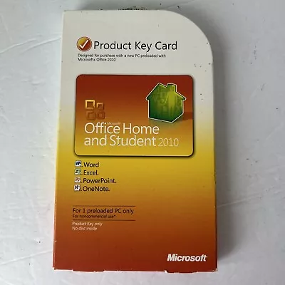 Microsoft Office Home And Student 2010 Product Key Card - No Disc • $19.99