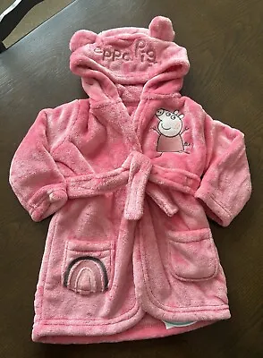 *BNWT* Baby Girl George Pink Peppa Pig Dressing Gown. Aged 6-9 Months. • £6.50