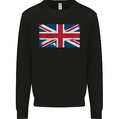 Distressed Union Jack Flag Great Britain Mens Sweatshirt Jumper • £15.99