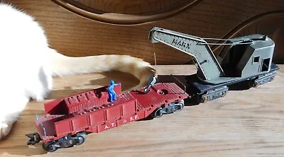 Marx Burro Crane & 8-Wheel Workcar ~ New York Central ~ MoW - O 27 • $55