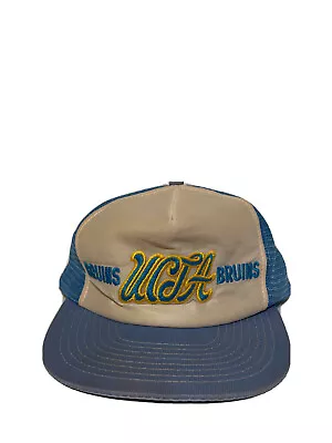 Vintage 80’s UCLA BRUINS Patch Snapback Trucker Hat AJD Size Regular • $19.99