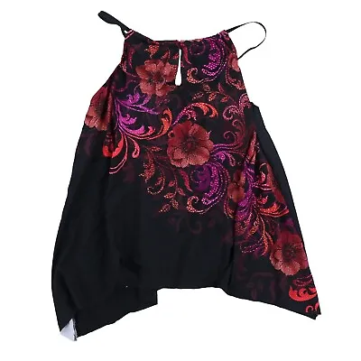 Miraclesuit Women's Tankini Top Swimsuit High Neck Keyhole Black Floral 10 New • $59.99